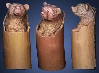 3D model Wooden bear totem (STL)